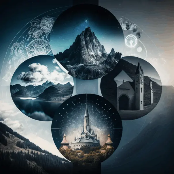  A collage of futuristic, interconnected digital icons representing the innovative SaaS solutions that are transforming Swiss SMEs.